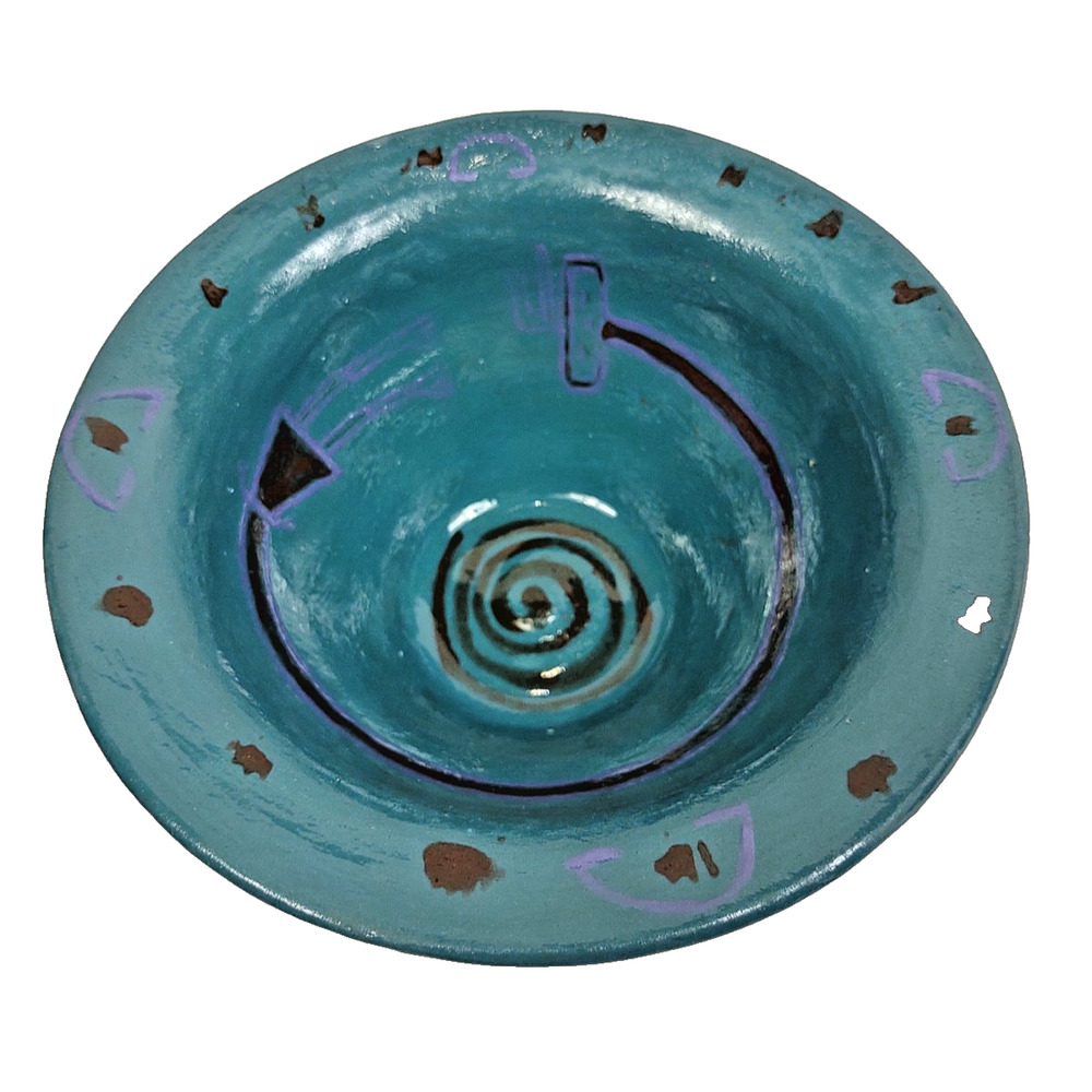 Handmade Studio Pottery Ceramic Stoneware Bowl Glazed Blue Green Purple Electric - Picture 7 of 8